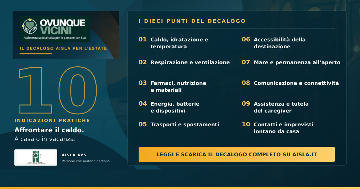 SLA, da AISLA un decalogo per affrontare l’estate in sicurezza