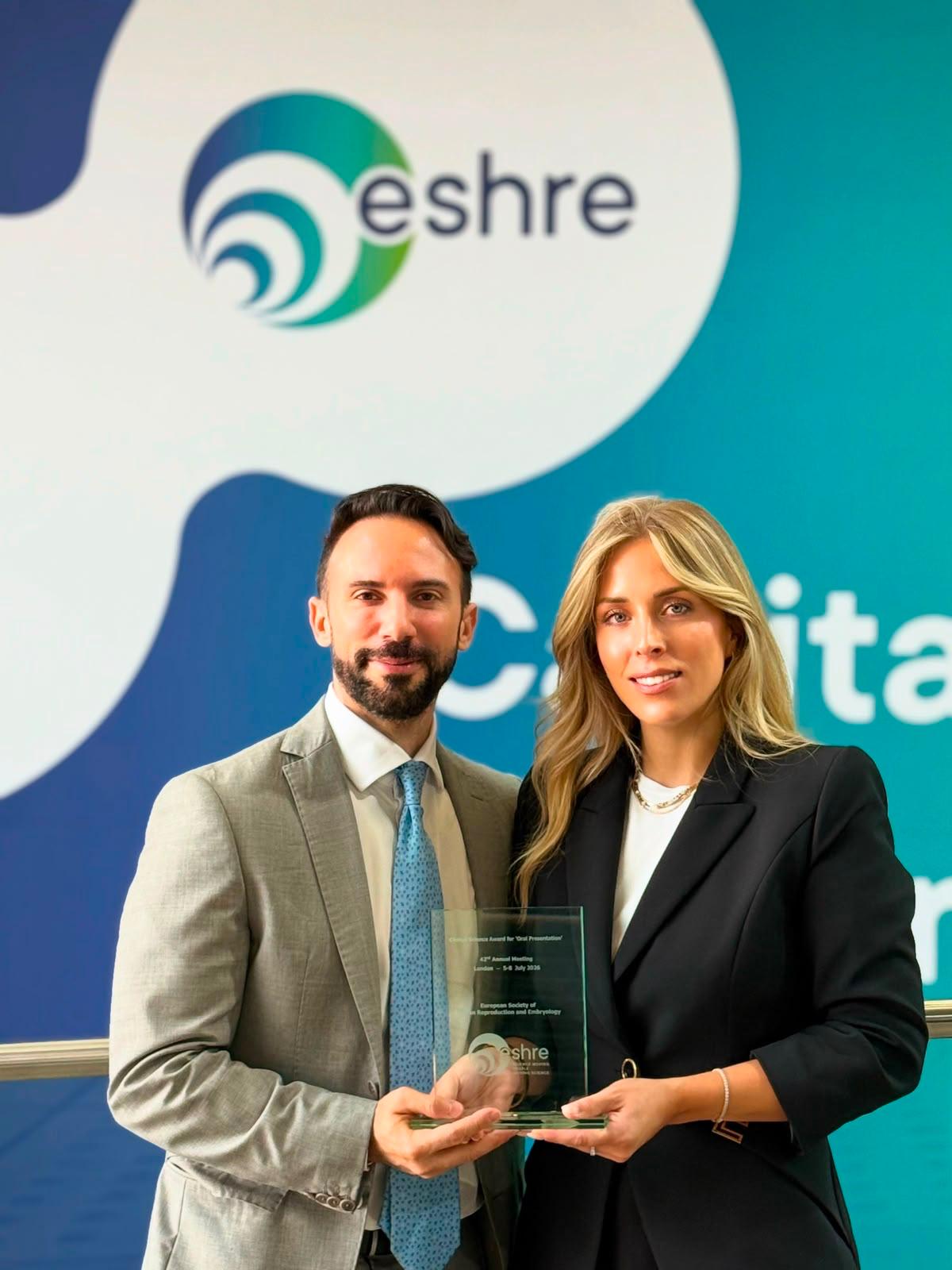 ESHRE 2026, a Beatrice Crestani e Mauro Cozzolino il Clinical Science Award for Oral Presentation